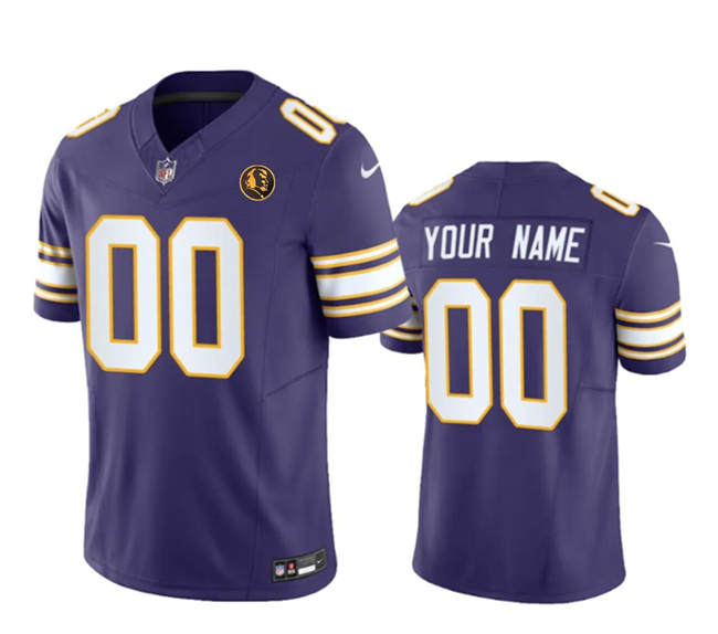 Men's Minnesota Vikings Active Player Custom Purple 2023 F.U.S.E. Throwback With John Madden Patch Vapor Limited Football Stitched Jersey
